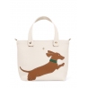 'En L'Air le Sac Téckel' Nappa Leather Handbag Cream & Gold