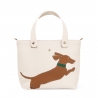 'En L'Air le Sac Téckel' Nappa Leather Handbag Cream & Gold