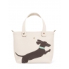 'En L'Air le Sac Téckel' Sac Cabas Cuir Nappa Crème & Or