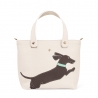 'En L'Air le Sac Téckel' Nappa Leather Handbag Cream & Gold