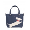 'En L'Air le Sac Téckel' Nappa Leather Handbag Navy Blue & Gold