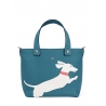 'En L'Air le Sac Téckel' Sac Cabas Cuir Nappa Indigo & Or