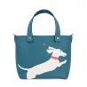 'En L'Air le Sac Téckel' Sac Cabas Cuir Nappa Indigo & Or