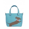 'En L'Air le Sac Téckel' Sac Cabas Cuir Nappa Azur & Or