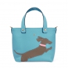 'En L'Air le Sac Téckel' Nappa Leather Handbag Sky Blue & Gold