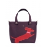 'En L'Air le Sac Téckel' Nappa Leather Handbag Dark Purple & Gold