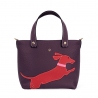 'En L'Air le Sac Téckel' Sac Cabas Cuir Nappa Cassis & Or