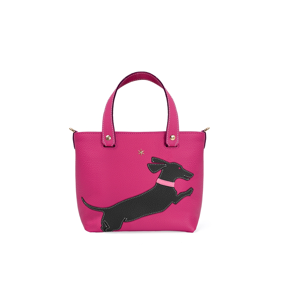 'En L'Air le Sac Téckel' Nappa Leather Handbag Pink & Gold