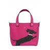 'En L'Air le Sac Téckel' Sac Cabas Cuir Nappa Fuchsia & Or