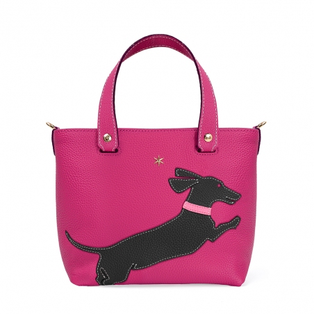 'En L'Air le Sac Téckel' Nappa Leather Handbag Pink & Gold