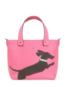 'En L'Air le Sac Téckel' Nappa Leather Handbag Pink & Gold
