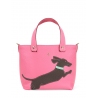 'En L'Air le Sac Téckel' Sac Cabas Cuir Nappa Fuchsia & Or