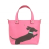 'En L'Air le Sac Téckel' Sac Cabas Cuir Nappa Fuchsia & Or
