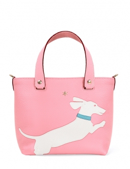 'En L'Air le Sac Téckel' Nappa Leather Handbag Light Pink & Gold