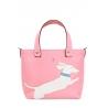 'En L'Air le Sac Téckel' Sac Cabas Cuir Nappa Rose Poudré & Or