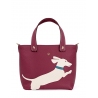'En L'Air le Sac Téckel' Sac Cabas Cuir Nappa Bordeaux & Or