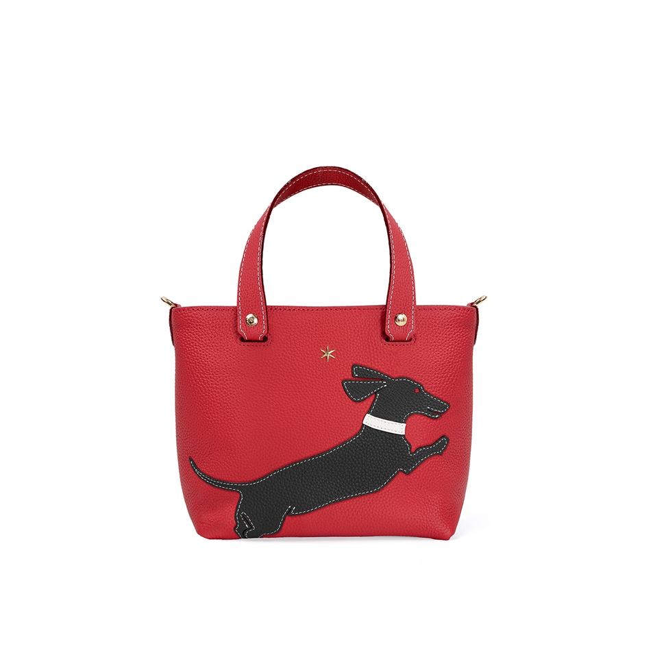 'En L'Air le Sac Téckel' Sac Cabas Cuir Nappa Écrevisse & Or