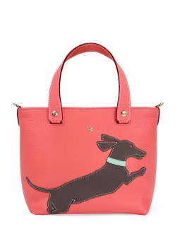 'En L'Air le Sac Téckel' Sac Cabas Cuir Nappa Pastèque & Or