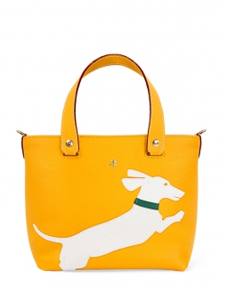 'En L'Air le Sac Téckel' Sac Cabas Cuir Nappa Miel & Or