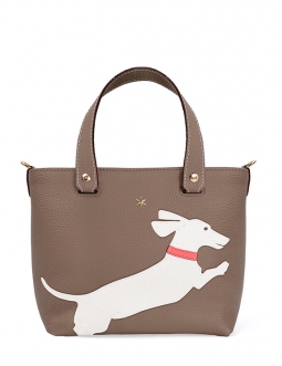 'En L'Air le Sac Téckel' Sac Cabas Cuir Nappa Volcan & Or