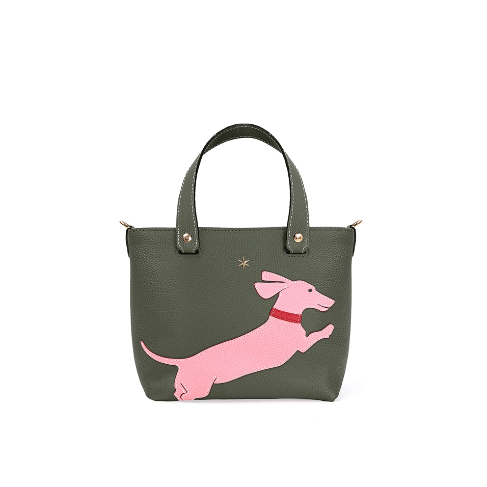 'En L'Air le Sac Téckel' Sac Cabas Cuir Nappa Taiga & Or