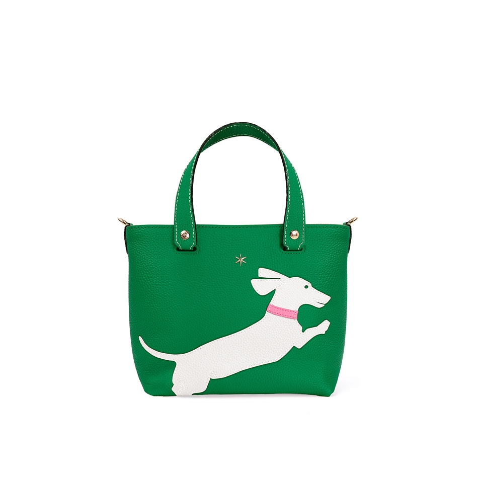 'En L'Air le Sac Téckel' Sac Cabas Cuir Nappa Lagon & Or