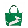 'En L'Air le Sac Téckel' Nappa Leather Handbag Green & Gold