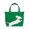 'En L'Air le Sac Téckel' Nappa Leather Handbag Green & Gold