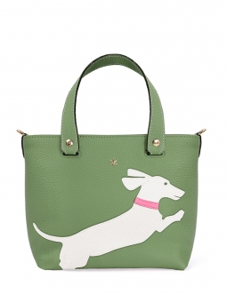 'En L'Air le Sac Téckel' Nappa Leather Handbag Asperge & Gold