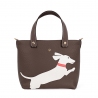 'En L'Air le Sac Téckel' Nappa Leather Handbag Chocolate & Gold