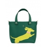 'En L'Air le Sac Téckel' Sac Cabas Cuir Nappa Vert Pin & Or