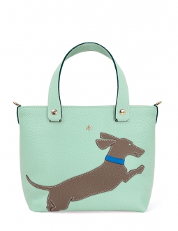 'En L'Air le Sac Téckel' Nappa Leather Handbag Opaline & Gold