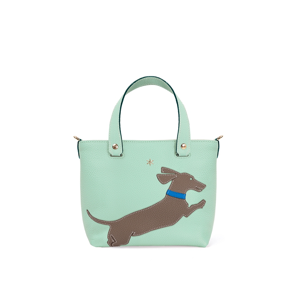'En L'Air le Sac Téckel' Nappa Leather Handbag Opaline & Gold
