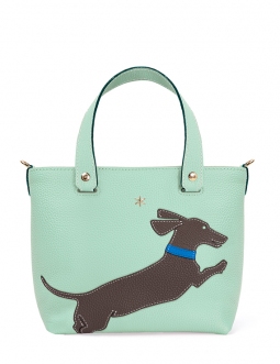 'En L'Air le Sac Téckel' Nappa Leather Handbag Opaline & Gold
