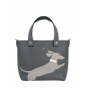 'En L'Air le Sac Téckel' Sac Cabas Cuir Nappa Ardoise & Or