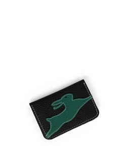 'En L'Air Carte Lièvre' Nappa Leather Card Holder Black