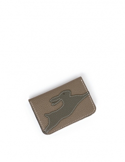 'En L'Air Carte Lièvre' Nappa Leather Card Holder Warm Grey
