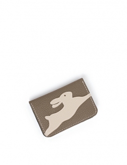 'En L'Air Carte Lièvre' Nappa Leather Card Holder Warm Grey