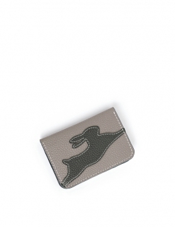 'En L'Air Carte Lièvre' Nappa Leather Card Holder Pearl Grey