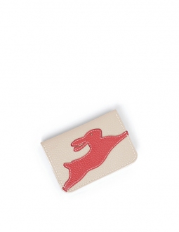 'En L'Air Carte Lièvre' Nappa Leather Card Holder Cream