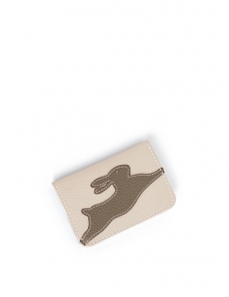 'En L'Air Carte Lièvre' Nappa Leather Card Holder Cream