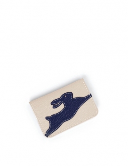 'En L'Air Carte Lièvre' Nappa Leather Card Holder Cream