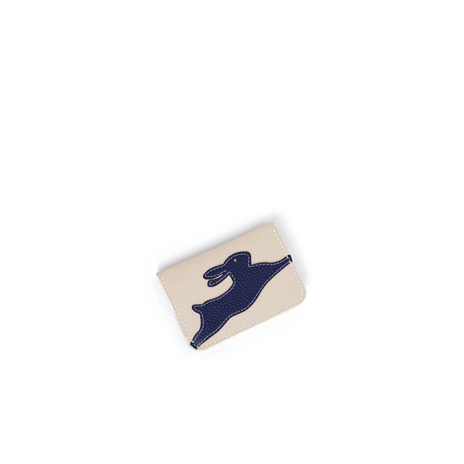 'En L'Air Carte Lièvre' Nappa Leather Card Holder Cream