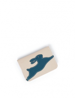 'En L'Air Carte Lièvre' Porte Carte Cuir Nappa Crème