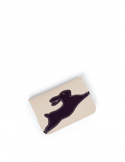 'En L'Air Carte Lièvre' Porte Carte Cuir Nappa Crème