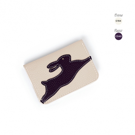 'En L'Air Carte Lièvre' Nappa Leather Card Holder Cream