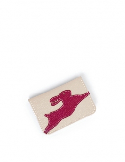 'En L'Air Carte Lièvre' Nappa Leather Card Holder Cream