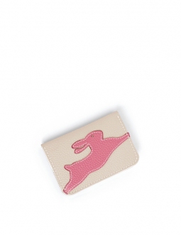 'En L'Air Carte Lièvre' Nappa Leather Card Holder Cream