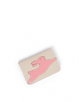 'En L'Air Carte Lièvre' Porte Carte Cuir Nappa Crème