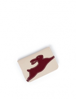 'En L'Air Carte Lièvre' Porte Carte Cuir Nappa Crème